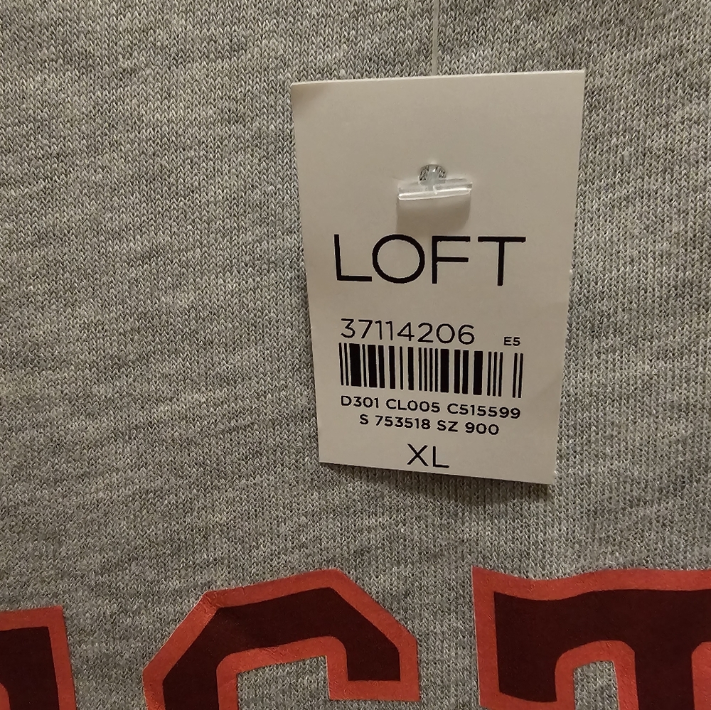 LOFT - Gray Sweatshirt with Red 'Bestie' Print - Picture 5 of 6